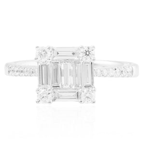 18k White Gold .77ct Baguette Diamond Ring