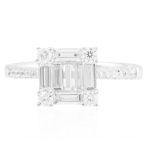 18k White Gold .77ct Baguette Diamond Ring