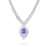 18k White Gold 9.47ct Diamond Tanzanite Necklace