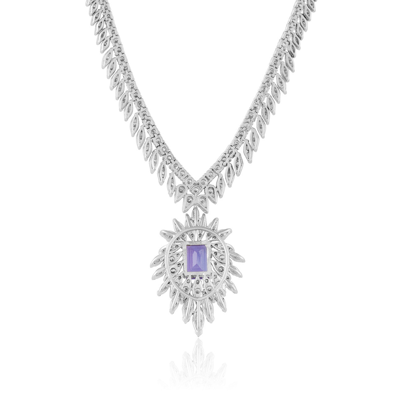 18k White Gold 9.47ct Diamond Tanzanite Necklace