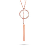 18k Rose Gold 0.34ct Diamond Circle Necklace