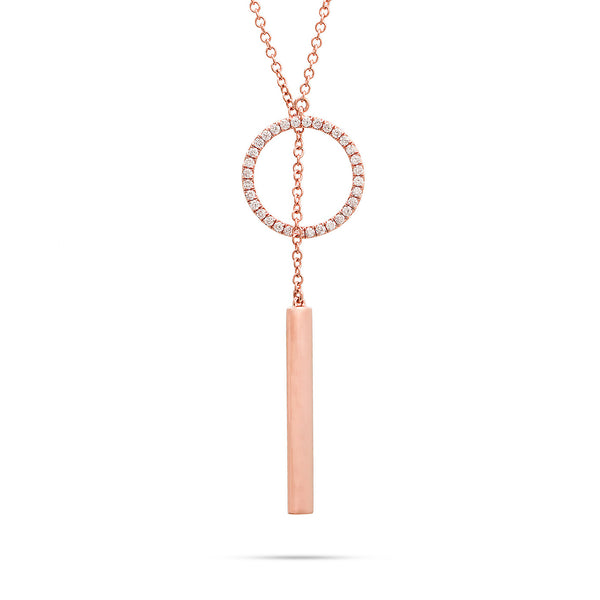 18k Rose Gold 0.34ct Diamond Circle Necklace