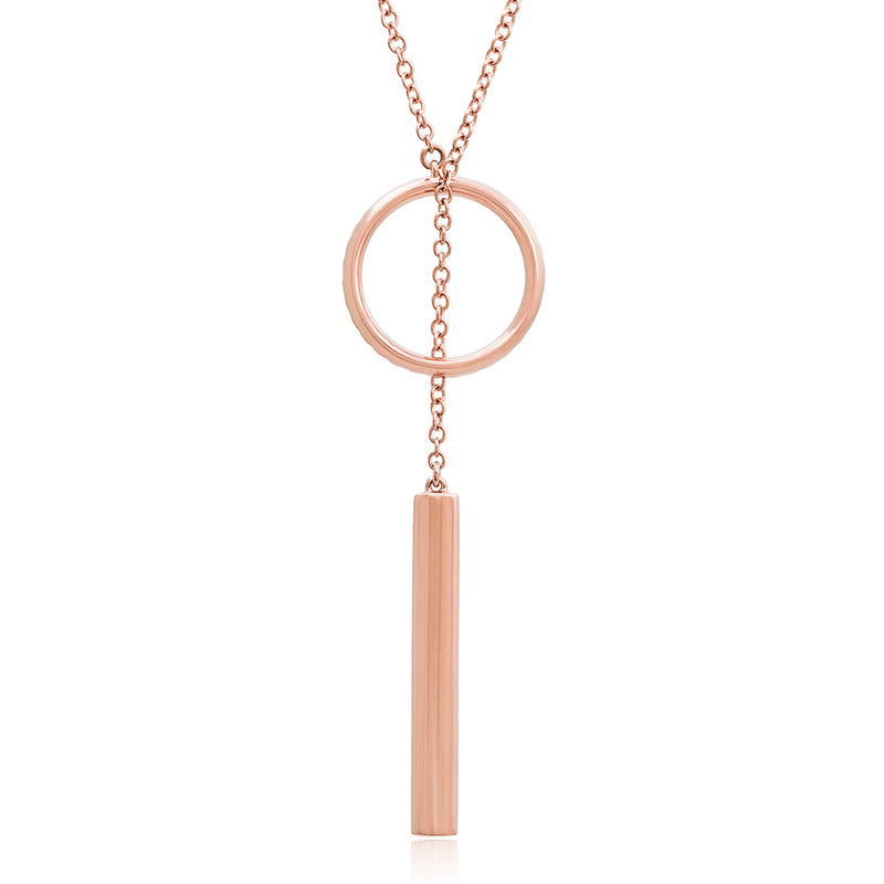 18k Rose Gold 0.34ct Diamond Circle Necklace