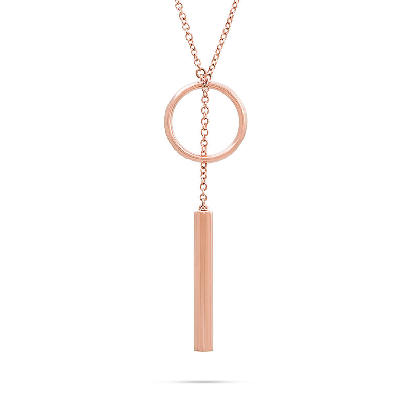 18k Rose Gold 0.34ct Diamond Circle Necklace