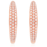 18k Rose Gold .88ct Diamond Hoop Earrings