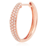 18k Rose Gold .88ct Diamond Hoop Earrings