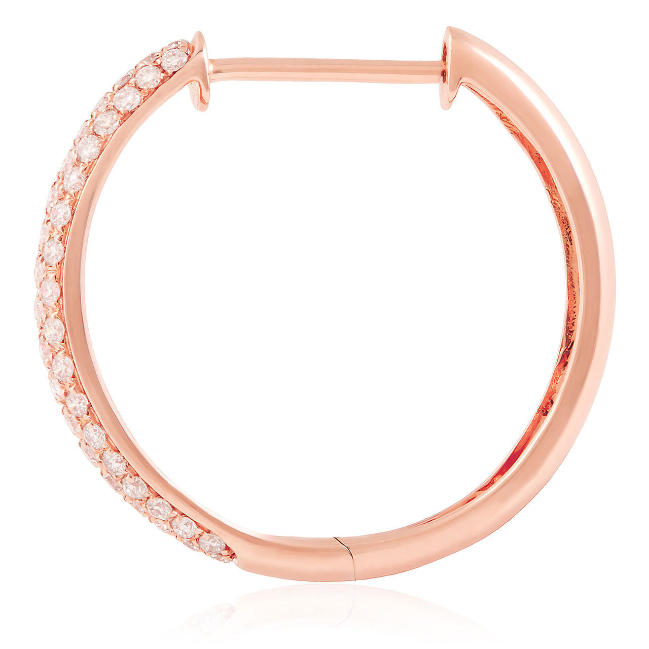 18k Rose Gold .88ct Diamond Hoop Earrings