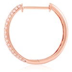 18k Rose Gold .88ct Diamond Hoop Earrings