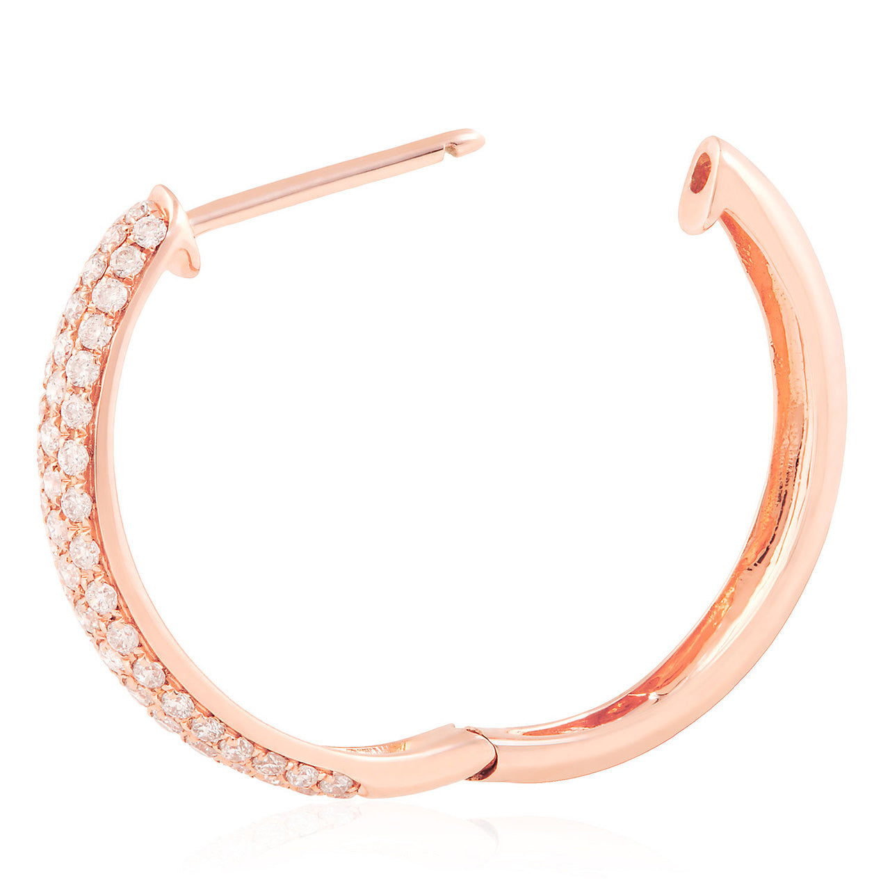 18k Rose Gold .88ct Diamond Hoop Earrings