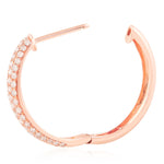 18k Rose Gold .88ct Diamond Hoop Earrings