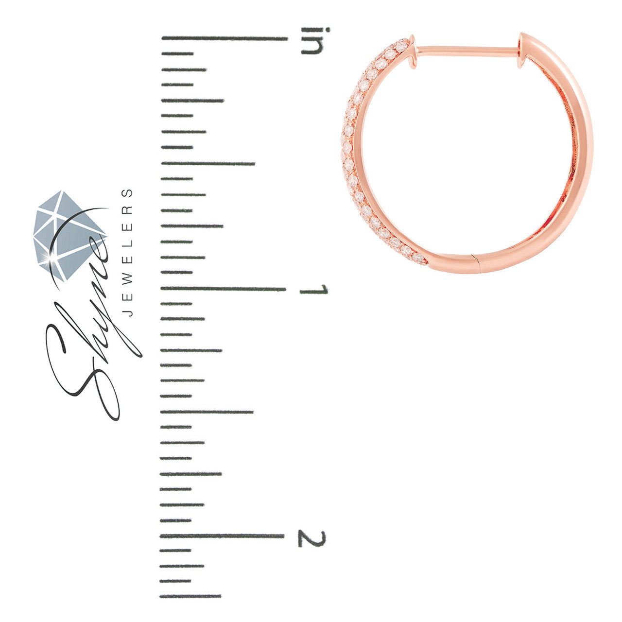 18k Rose Gold .88ct Diamond Hoop Earrings