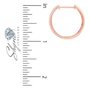 18k Rose Gold .88ct Diamond Hoop Earrings