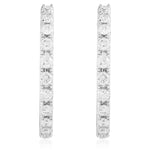 18k White Gold .28ct Diamond Hoop Earrings