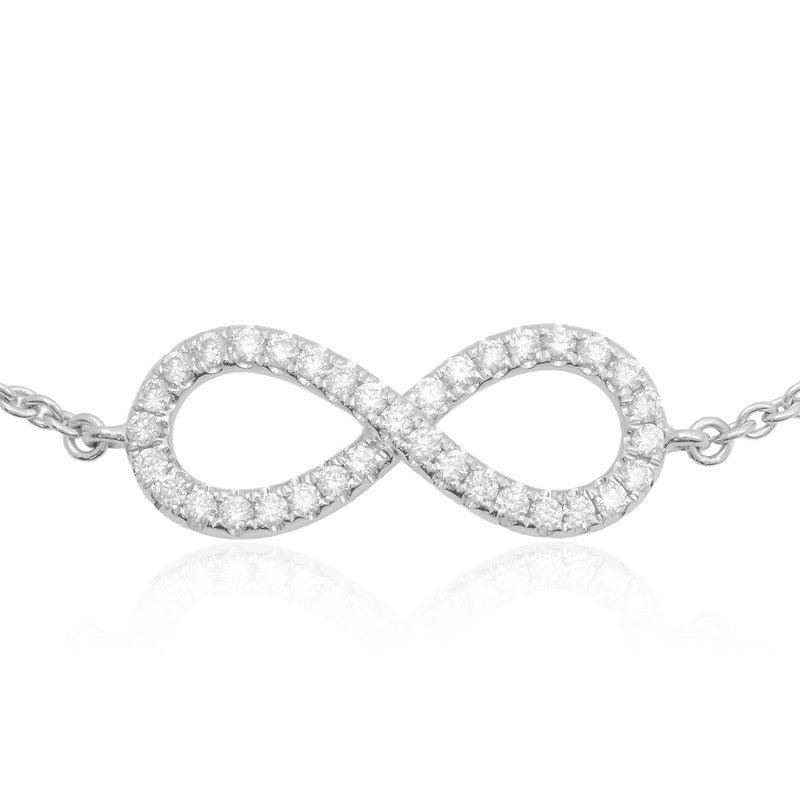 18k White Gold .53ct Diamond Infinity Bracelet