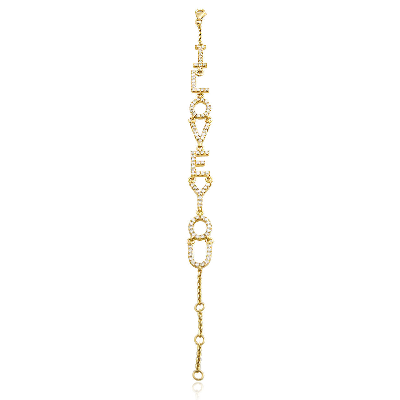 18k Yellow Gold 1.57ct I Love You Bracelet