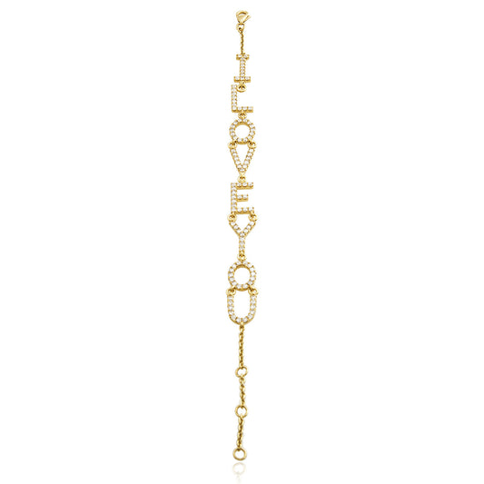 18k Yellow Gold 1.57ct I Love You Bracelet