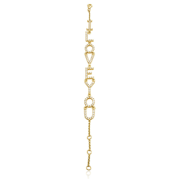 18k Yellow Gold 1.57ct I Love You Bracelet