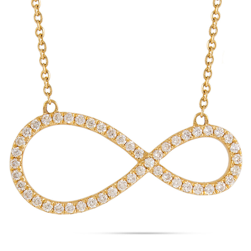 18kt Yellow Gold 0.30ct Diamond Infinity Necklace