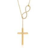 18k Yellow Gold 0.54ct Diamond Infinity Cross Necklace