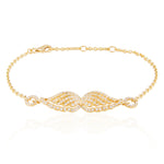 18k Yellow Gold .63ct Diamond Angel Wing Bracelet