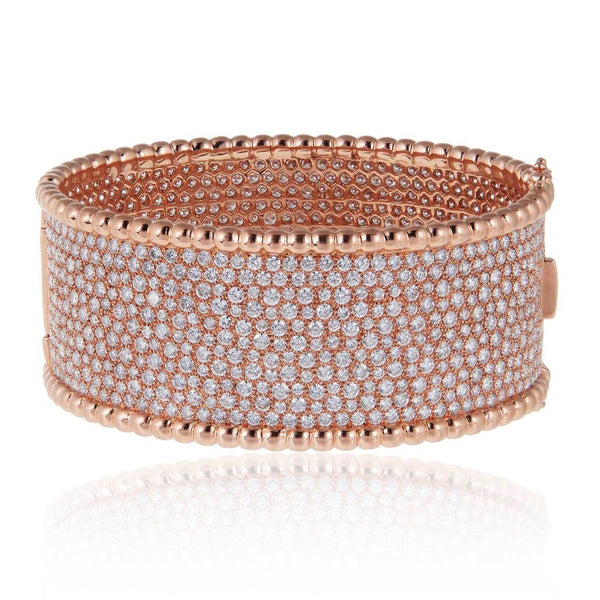 18k Rose Gold 22.45ct Diamond Cuff Bracelet