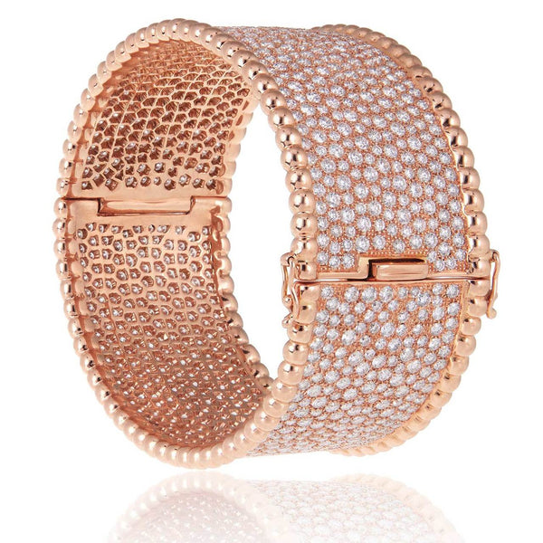 18k Rose Gold 22.45ct Diamond Cuff Bracelet