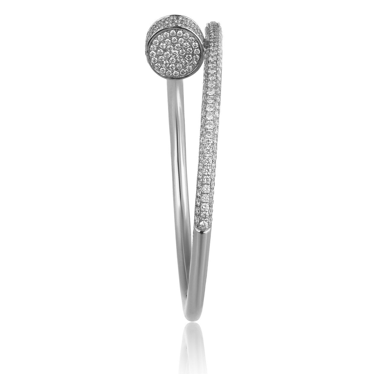 18k White Gold 2.5ct Diamond Nail Bracelet