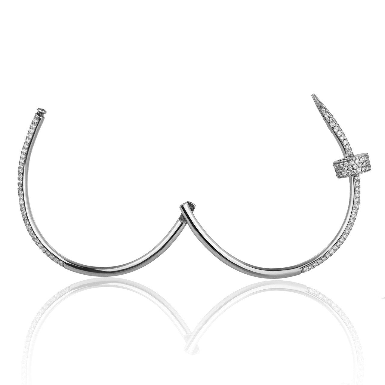 18k White Gold 2.5ct Diamond Nail Bracelet