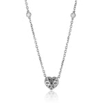 18k White Gold 1.25ct Yellow Diamond Heart Necklace