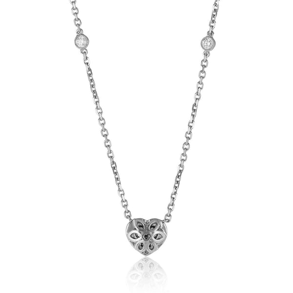 18k White Gold 1.25ct Yellow Diamond Heart Necklace
