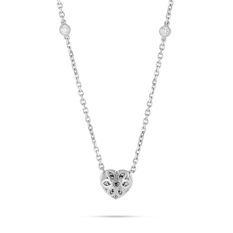18k White Gold 1.25ct Yellow Diamond Heart Necklace