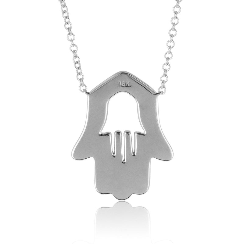 18k White Gold 0.29ct Diamond Hamsa Pendant