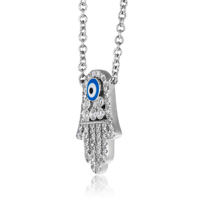 18k White Gold 0.32ct Diamond Hamsa Pendant