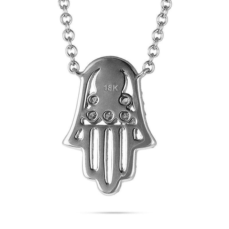 18k White Gold 0.32ct Diamond Hamsa Pendant