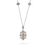 18k White Gold 3.38ct Fancy Diamond Necklace