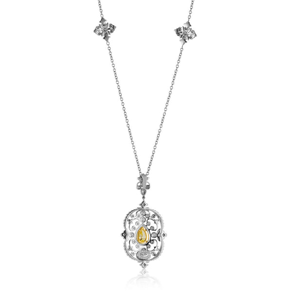 18k White Gold 3.38ct Fancy Diamond Necklace