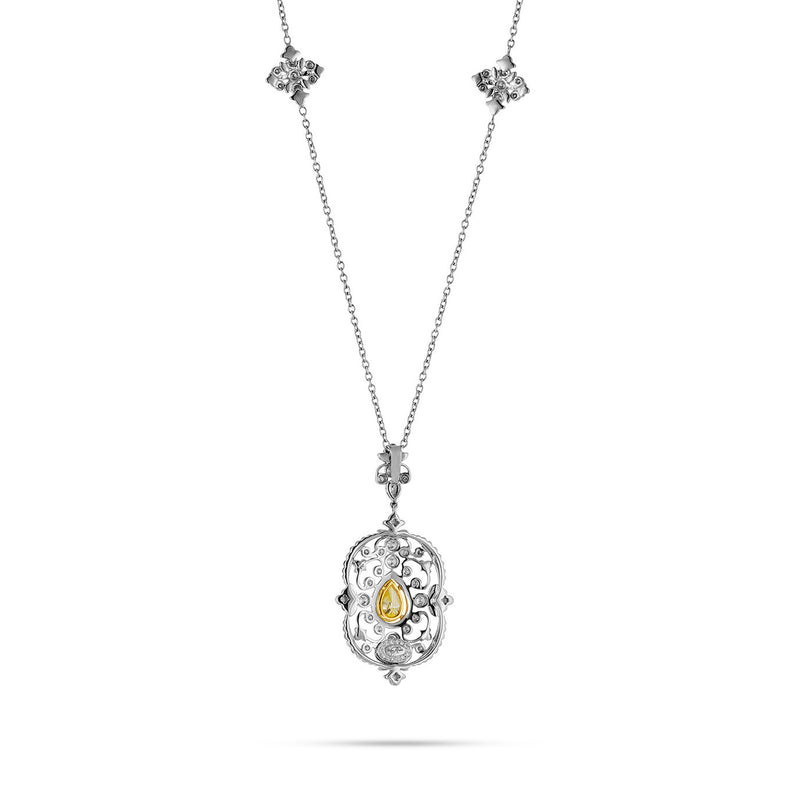 18k White Gold 3.38ct Fancy Diamond Necklace