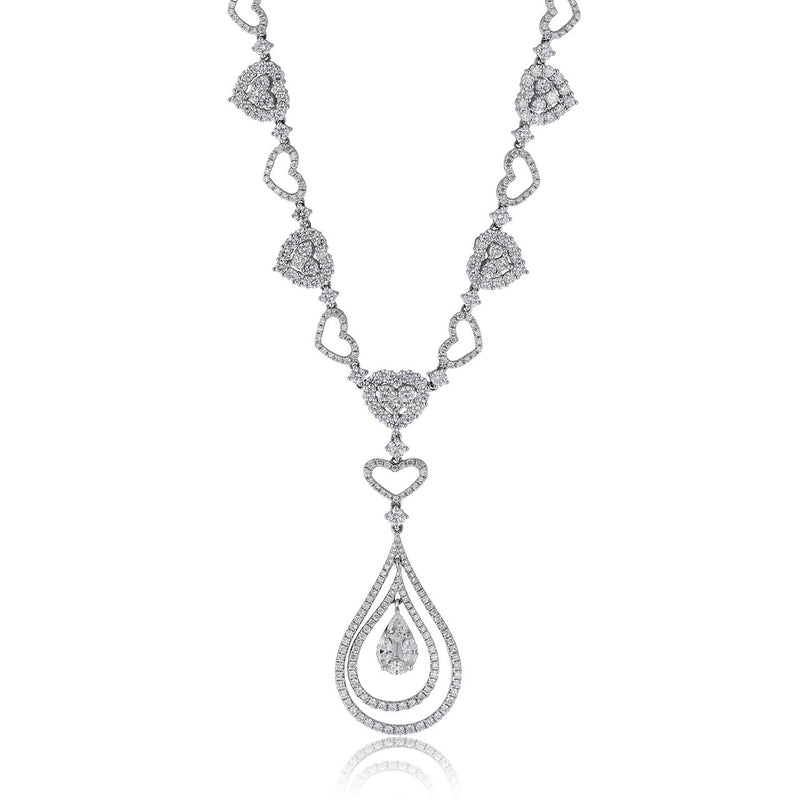 18k White Gold 6.95ct Drop Diamond Necklace