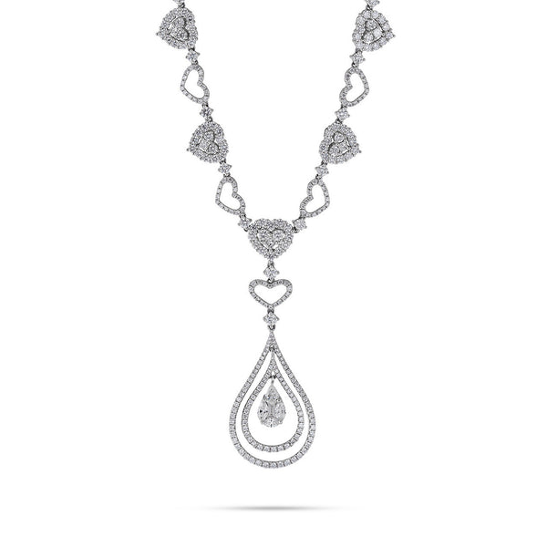 18k White Gold 6.95ct Drop Diamond Necklace