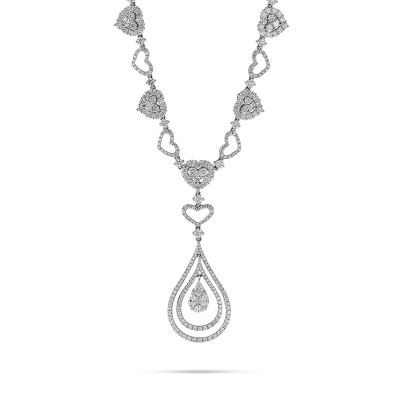 18k White Gold 6.95ct Drop Diamond Necklace
