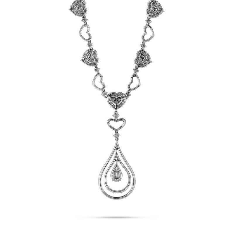 18k White Gold 6.95ct Drop Diamond Necklace