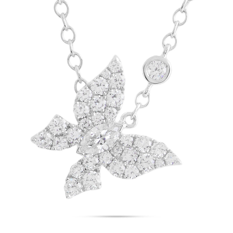 18k Yellow Gold 1.14ct Diamond Butterfly Necklace