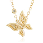 18k Yellow Gold 1.14ct Diamond Butterfly Necklace