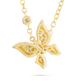 18k Yellow Gold 1.14ct Diamond Butterfly Necklace