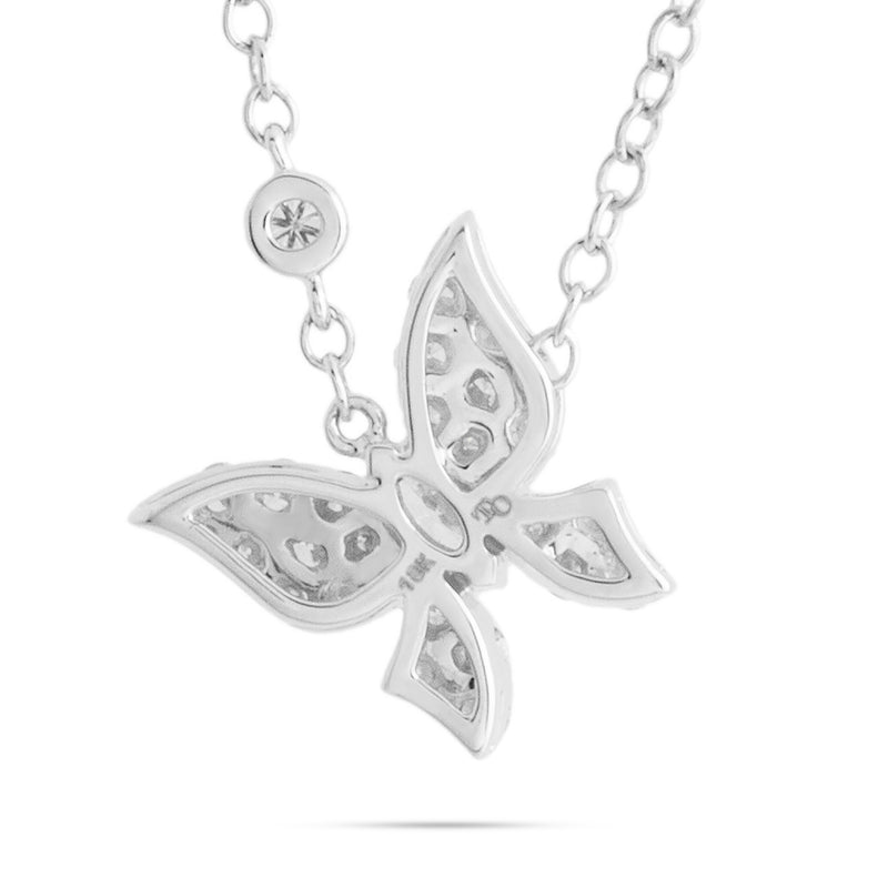18k Yellow Gold 1.14ct Diamond Butterfly Necklace