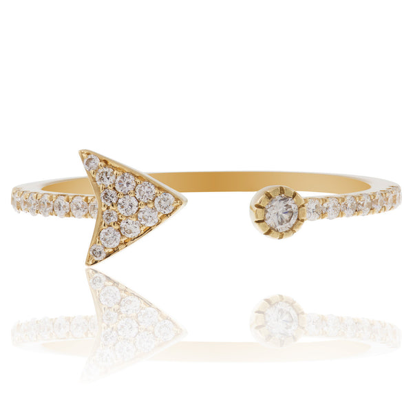 18K Yellow Gold .21ct Diamond Arrow Ring