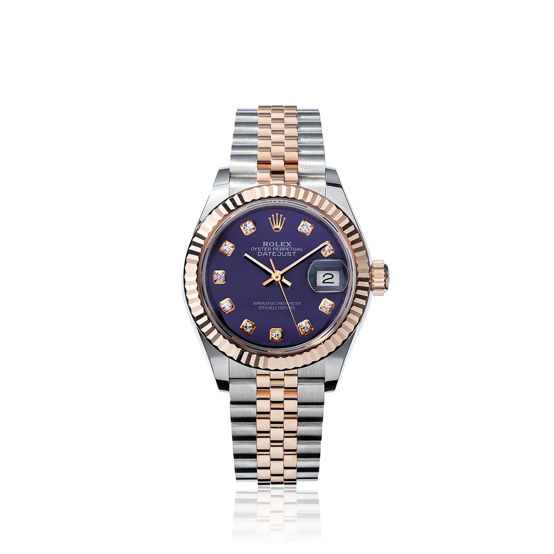 Two Tone Rolex Watch 2019 Rolex DateJust 31mm Two Tone Purple Dial