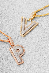 Two-Tone Initial Diamond Pendant