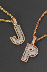Two-Tone Initial Diamond Pendant