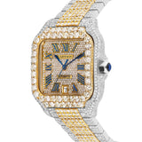 Cartier Santos Fully Iced Out 40 mm, Two Tone 25 Carats